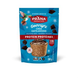 Prana Gruau Protéine biologique avec Avoine et chia - Saveur tourbillon chocolaté 260 g