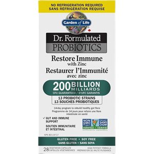 Garden of Life Restore Immune with Zinc Probiotics-200billion CFU 28un