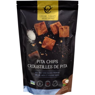 Cedar Valley Selections Pita Chips Sea Salt and Black Pepper 180 g 180g