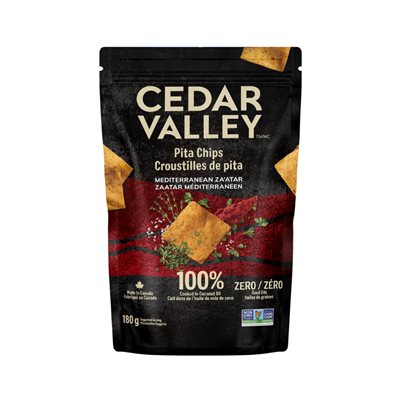 Cedar Valley croustilles de pita au zaatar méditerranéen 180g Cedar Valley croustilles de pita au zaatar méditerranéen 180g