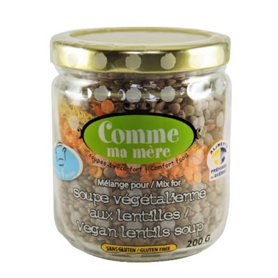 Comme ma mére Soupe végétaliennes au lentilles