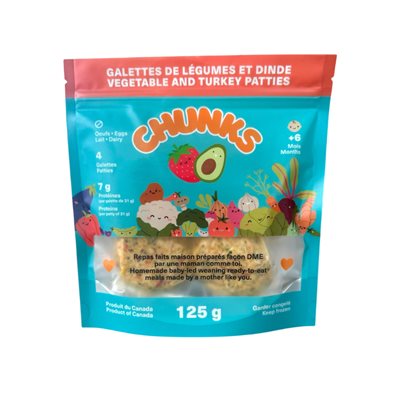 Chunks Galettes De Légumes Et Dinde 125g Chunks Galettes De Légumes Et Dinde 125g
