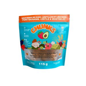 Chunks Pork Sausages, Lentils & Vegetables 115G
