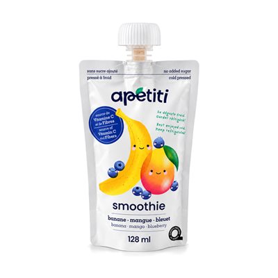 Apétiti Smoothie Banane Mangue Bleuet 128Ml