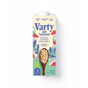 Varty Boisson Avoine Vanille Non Sucrée Bio 946Ml