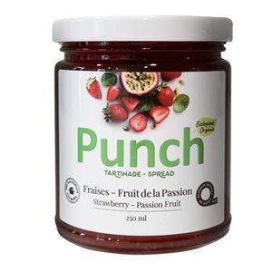 Punch Tartinade Bio. Fraise Et Fruits De La Passion 250ml