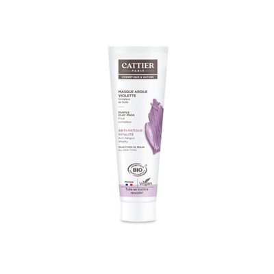 Cattier Masque Argile Violette - Antifatigue & Vitalité - 100Ml