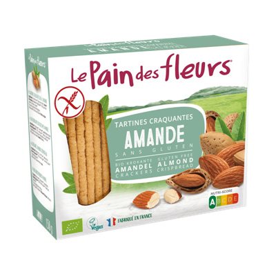Pain des Fleurs Tartines Biologique Amande 150g Pain des Fleurs Tartines Biologique Amande 150g