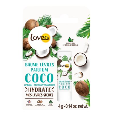 Lovea Baume à lévres parfum coco, lévres séches