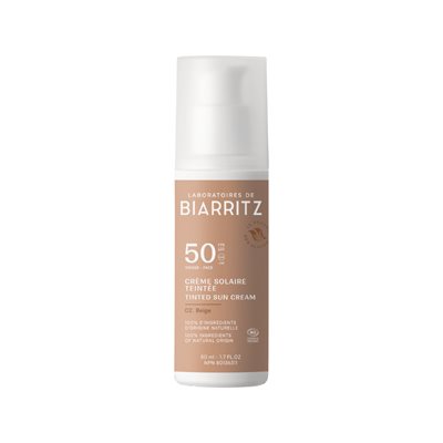 Biarritz Bio Crème Solaire Visage Teintée Beige SPF50 50ml