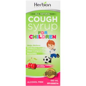 Herbion Naturals Cough Syrup for Children Natural Cherry Flavour 150 ml 