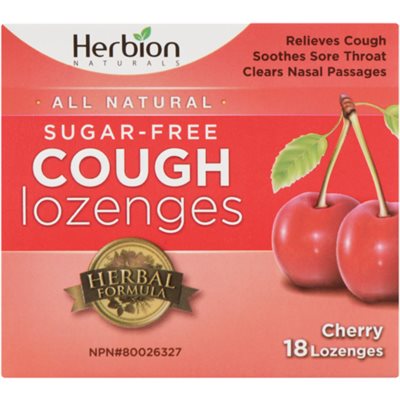 Herbion Naturals Cough Lozenges Sugar-Free Cherry 18 Lozenges 