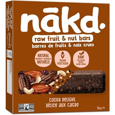 Nakd Raw Fruit & Nut Bars- Cocoa Delight 35Gx4