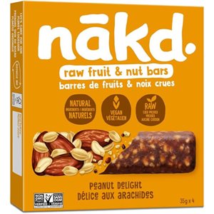 Nakd Barres De Fruits Crus Et De Noix- Delice Aux Arachides 35Gx4