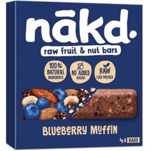 Nakd Barres De Fruits Crus Et De Noix- Muffin Aux Bleuets 35Gx4