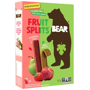 BEAR Fruit Splits à la pomme et à la fraise 100g