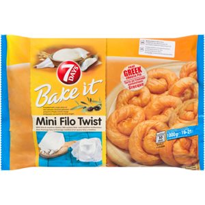 7 Days Bake It Mini Filo Twist with Feta and Mizithra Cheese 19-21 Pcs 1KG