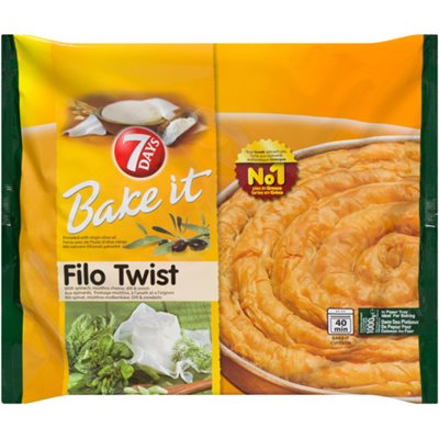 7 Days Bake It Filo Twist aux épinards,From.Mizithra,l'Aneth et l'Oignon