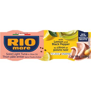 Thon Rio Mare dans l'huile d'olive avec citron et poivre