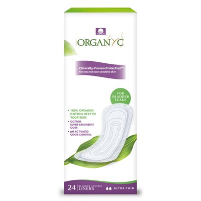 Organyc - Protège-dessous ultra-mince pour incontinence légère 24un