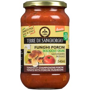 Terre di Sangiorgio Sauce pour Pâtes Tomates et Champignons Porcini Biologique 540 ml