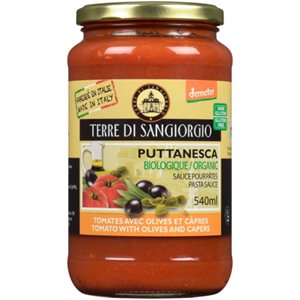 Terre di Sangiorgio Organic Pasta Sauce Tomato with Olives and Capers 540 ml