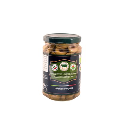 Tau Organic Sliced Green Olives In Brine 280G 