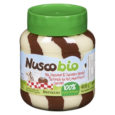 Nuscobio Tartinade Au Lait Et Cacao Avec Noisettes Biologique 400G