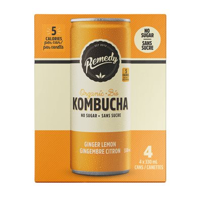 Remedy Organic Ginger Lemon Kombucha (Can)