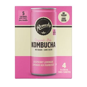 Remedy Kombucha sans sucre limonade aux framboises