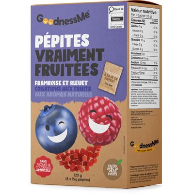 GoodnessMe Pépites fruitées framboise et bleuet 120g